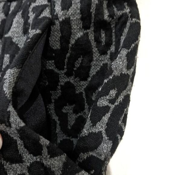 Sea New York Mini Skirt Leopard Print Side Pleated Zip Close Ruched Acrylic 2 - Picture 5 of 8